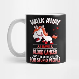 funny blood cancer grumpy unicorn warrior Mug